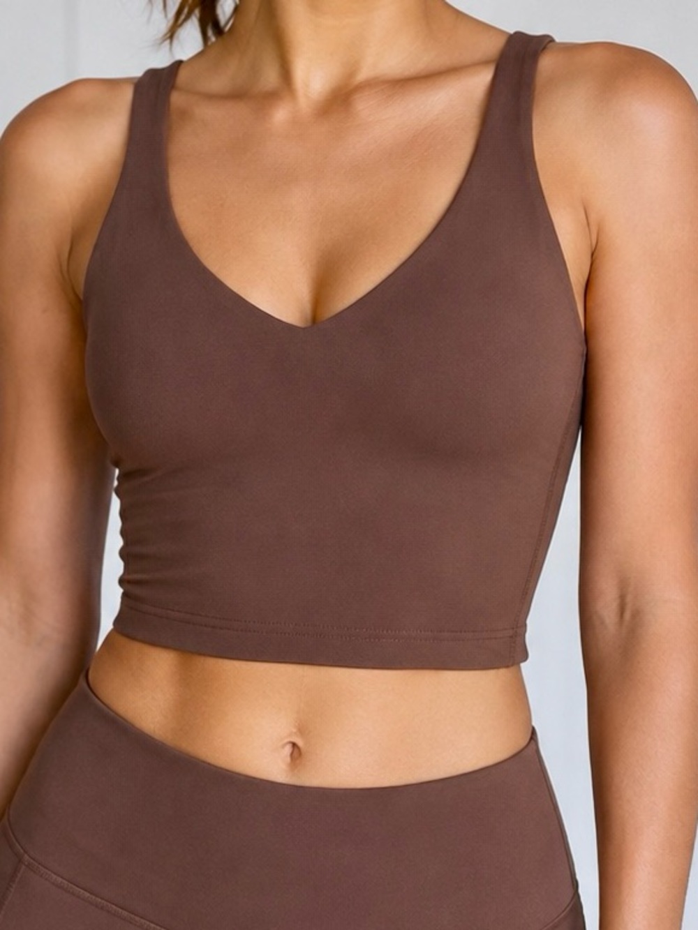 Lululemon Align Crop Tank Top Sports Bra Light Support A/B Cup Java Brown 14